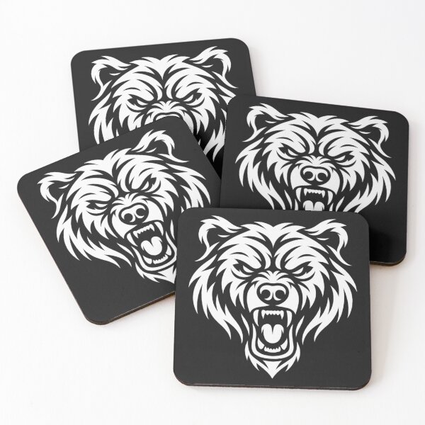 Item preview, White Tribal Bear – White Tribal Bear Tattoo Style | Biker Wild Animal designed and sold by DjokosDisigns.