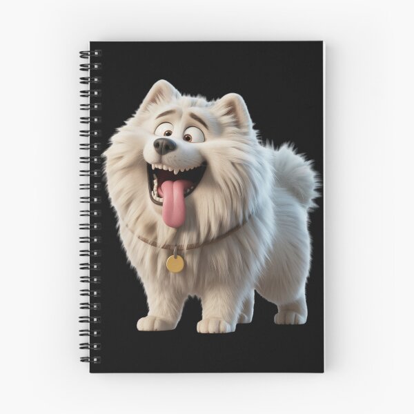 Aperçu de l'œuvre Samoyède heureux – Illustration de chien de dessin animé tout doux créée et vendue par Visimatic.