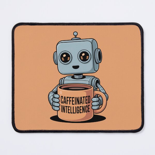 Item preview, Caffeinated Intelligence – Cute Robot Coffee Lover Design designed and sold by Enjoy237.