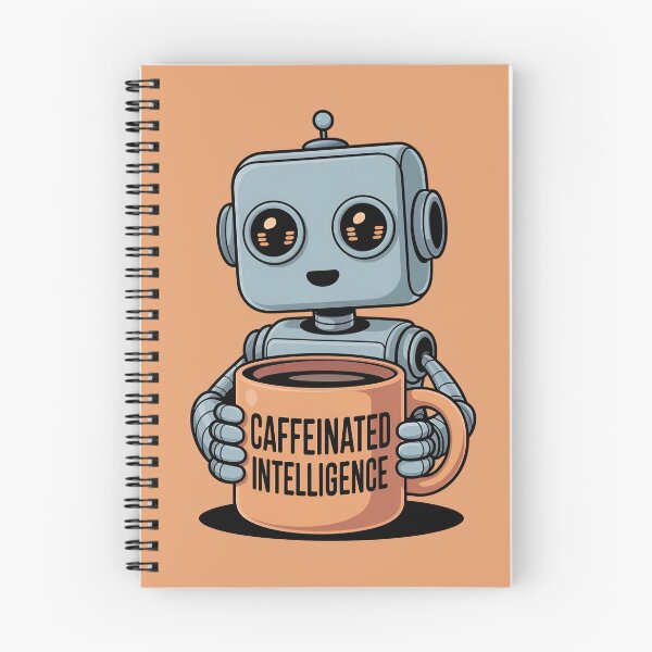 Item preview, Caffeinated Intelligence – Cute Robot Coffee Lover Design designed and sold by Enjoy237.
