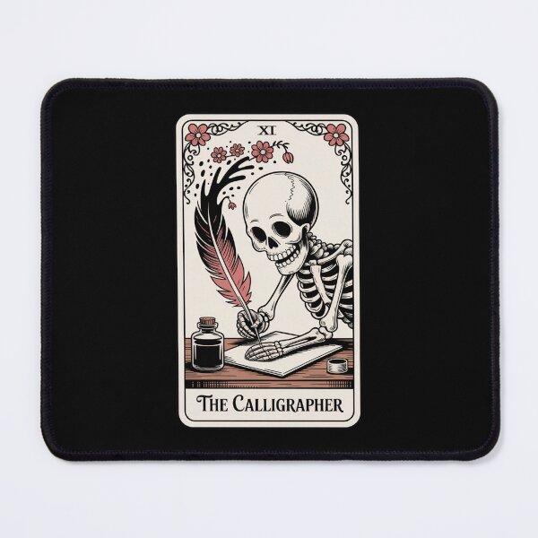 Item preview, The Calligrapher Skeleton Writer Tarot Card Design designed and sold by Blok45.