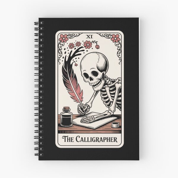 Item preview, The Calligrapher Skeleton Writer Tarot Card Design designed and sold by Blok45.
