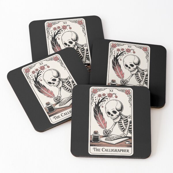 Item preview, The Calligrapher Skeleton Writer Tarot Card Design designed and sold by Blok45.
