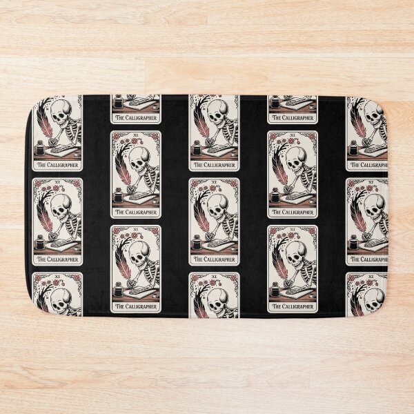 Item preview, The Calligrapher Skeleton Writer Tarot Card Design designed and sold by Blok45.
