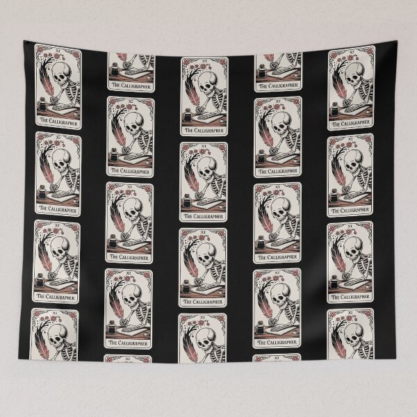 Item preview, The Calligrapher Skeleton Writer Tarot Card Design designed and sold by Blok45.