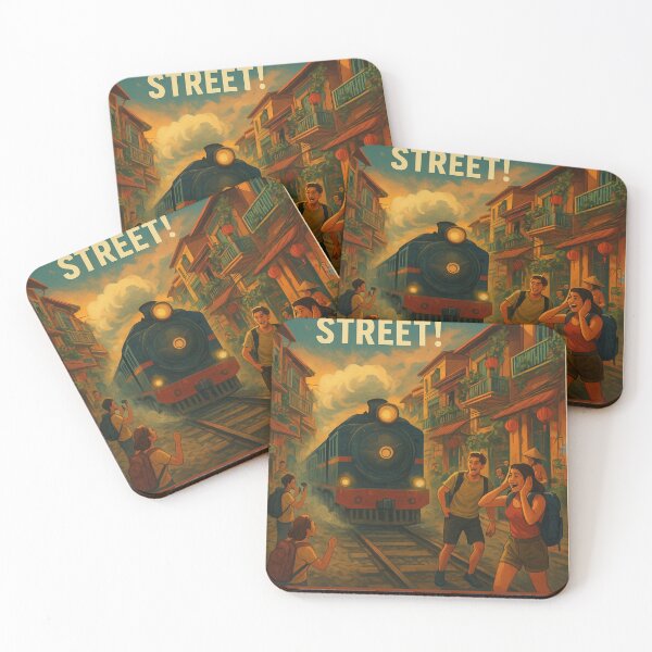 Item preview, Hanoi Train Street Retro Travel Poster | Vietnam Adventure Art designed and sold by Dikshant Goyal.