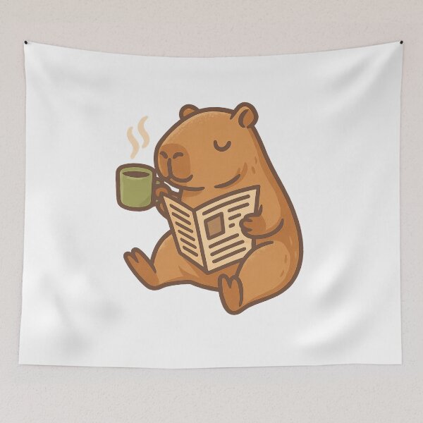 Item preview, Relaxing Capybara – Cute Kawaii Animal Illustration designed and sold by VDekDesigns.