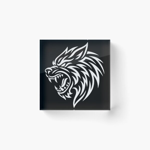 Item preview, White Tribal Werewolf – White Tribal Werewolf Tattoo Style | Wild Biker designed and sold by DjokosDisigns.