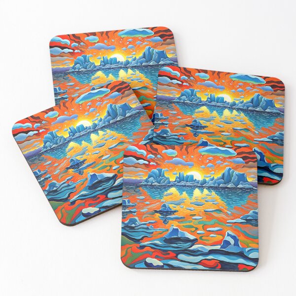 Item preview, Icebergs at sunset 6 designed and sold by George Hutton Hunter.