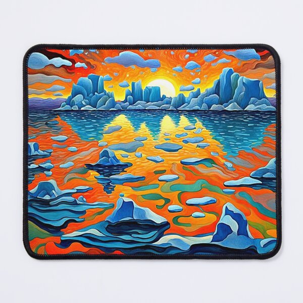 Item preview, Icebergs at sunset 6 designed and sold by George Hutton Hunter.