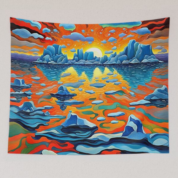 Item preview, Icebergs at sunset 6 designed and sold by George Hutton Hunter.