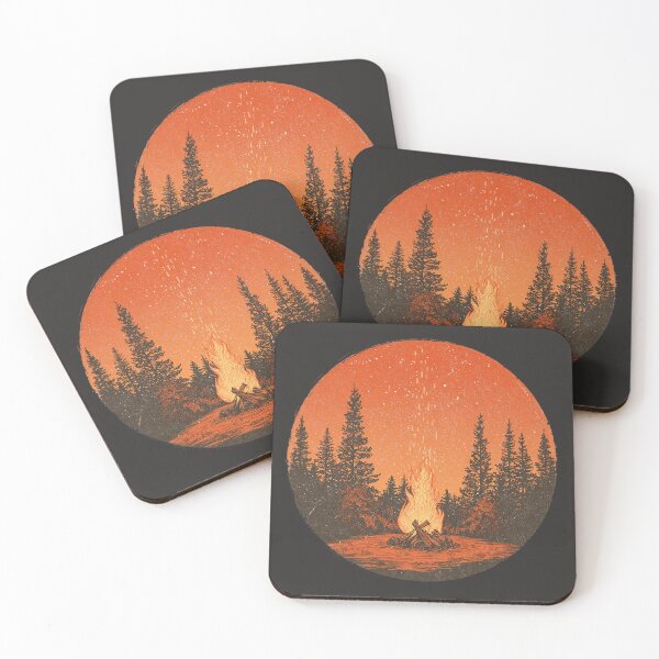 Item preview, Vintage campfire in the forest – retro outdoor motif for camping and adventure designed and sold by Meiersbeste.