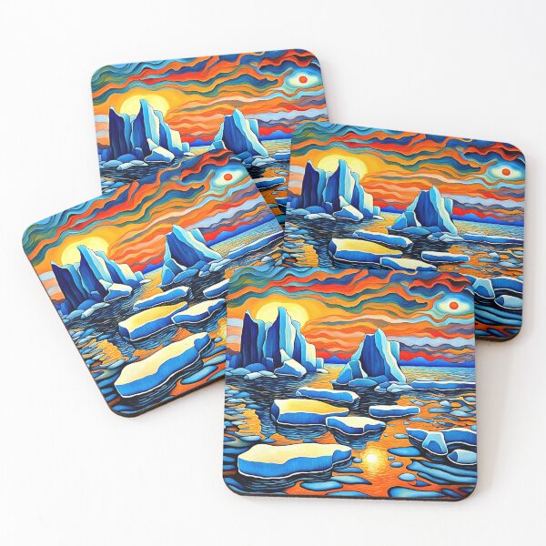 Item preview, Icebergs at sunset 7 designed and sold by George Hutton Hunter.
