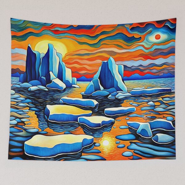Item preview, Icebergs at sunset 7 designed and sold by George Hutton Hunter.