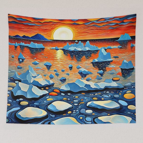 Item preview, Icebergs at sunset 8 designed and sold by George Hutton Hunter.