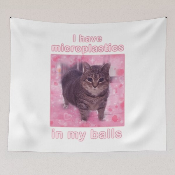 Item preview, Microplastics In Balls Funny Cat Meme Gifts designed and sold by Millernerstill.