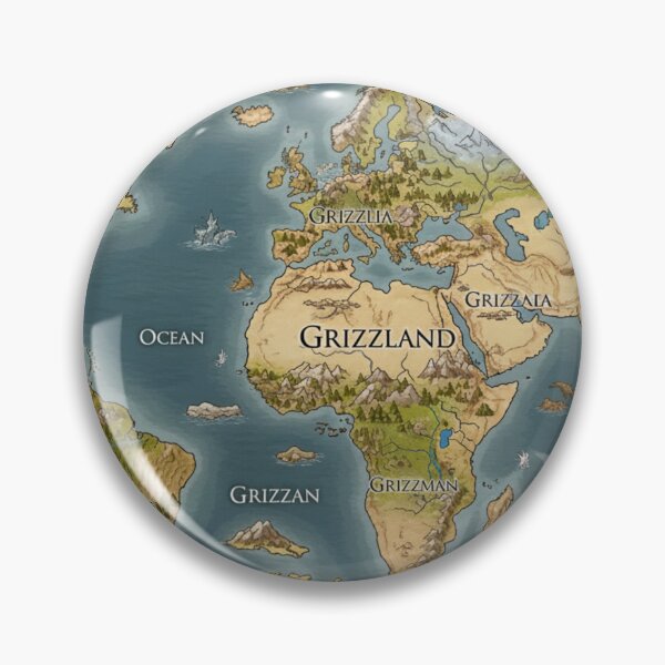 Item preview, Map of the GrizzlyWorld designed and sold by GrizzlyJohns.