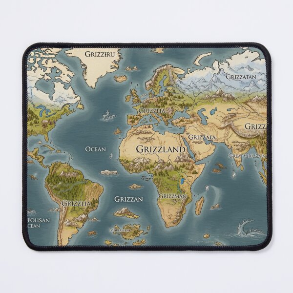 Item preview, Map of the GrizzlyWorld designed and sold by GrizzlyJohns.
