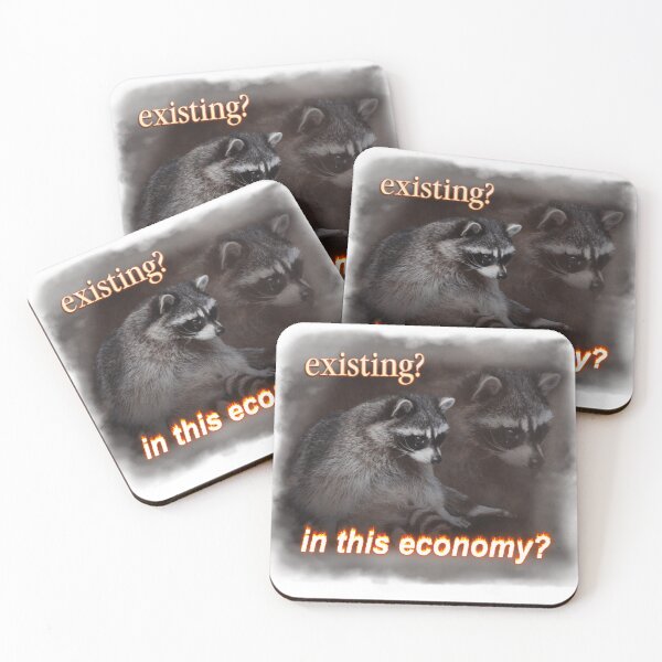 Item preview, Existing In This Economy Sad Raccoon Word Art designed and sold by Millernerstill.