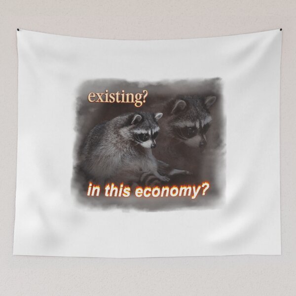 Item preview, Existing In This Economy Sad Raccoon Word Art designed and sold by Millernerstill.