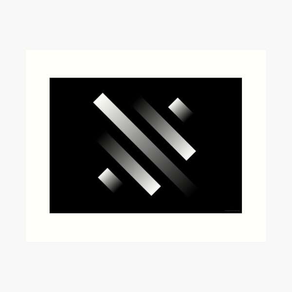 Silver Ribbons #6 (abstract graphic art) Art Print