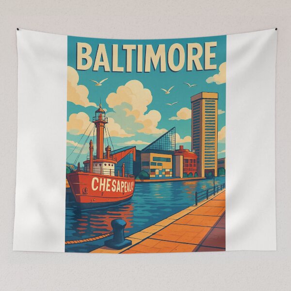 Item preview,  Baltimore Inner Harbor with Lightship Chesapeake designed and sold by Places On Earth.