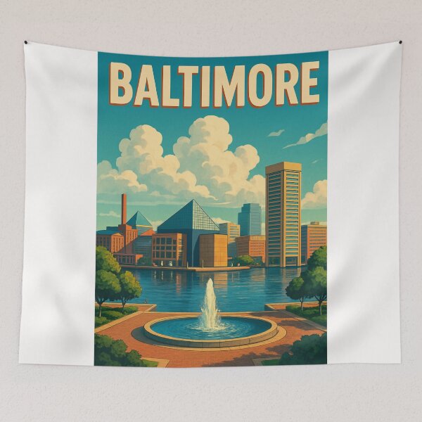 Item preview,  Baltimore Waterfront and Skyline from Federal Hill designed and sold by Places On Earth.