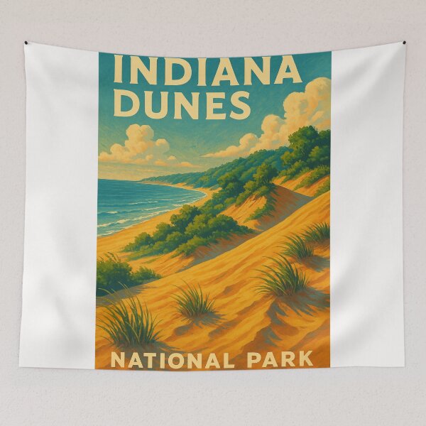 Item preview,  Indiana Dunes National Park Shoreline with Forested Hills designed and sold by Places On Earth.