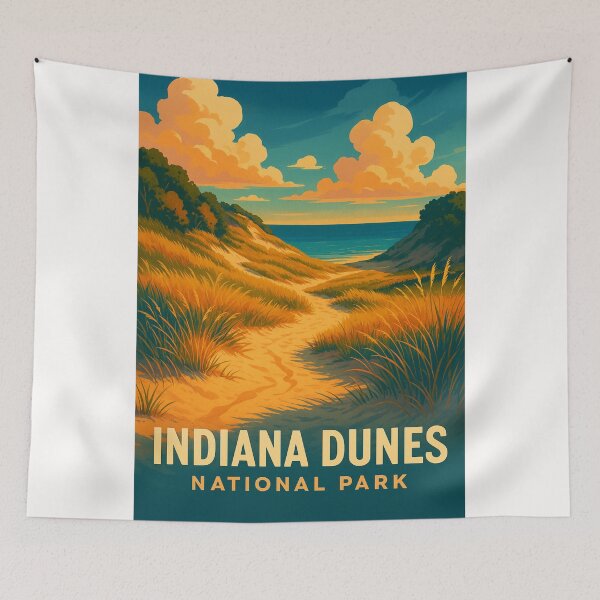 Item preview,  Sunset Over Trail to Lake Michigan in Indiana Dunes designed and sold by Places On Earth.