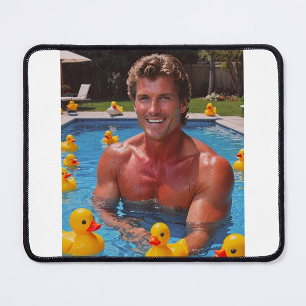 Item preview, David hasselhoff pool rubber duck party hat birthday funny prank meme gift weird designed and sold by CheeseBlueprint.