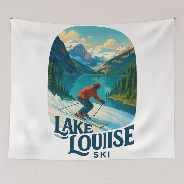 Item preview,  Ski Descent with View of Lake Louise and Glacier Peaks designed and sold by Places On Earth.