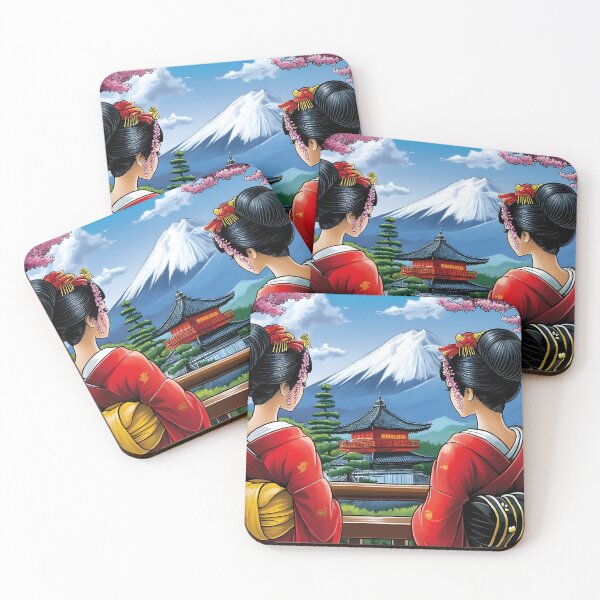 Item preview, Japanese Women Admiring Mount Fuji in Spring Blossoms designed and sold by Artessie.