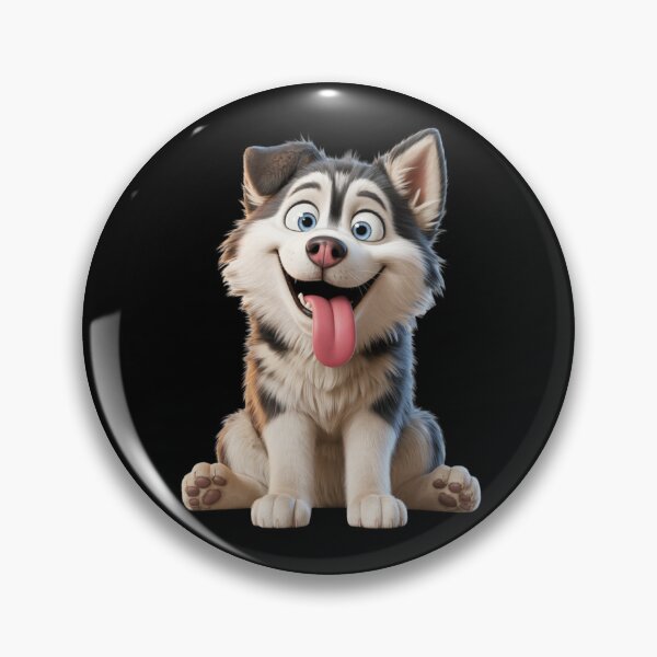 Item preview, Happy Husky Puppy – Cute Cartoon Dog Art designed and sold by Visimatic.