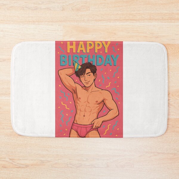 Item preview,  Flirty Gay Asian Birthday Celebration with Party Hat and Confetti designed and sold by Places On Earth.