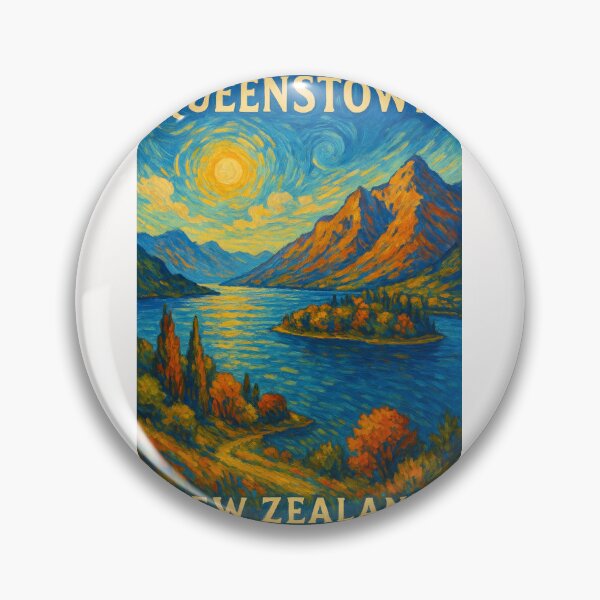 Item preview,  Queenstown, New Zealand with Lake Wakatipu and Sunlit Mountains designed and sold by Places On Earth.