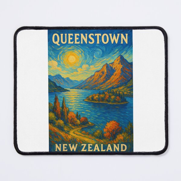 Item preview, Queenstown, New Zealand with Lake Wakatipu and Sunlit Mountains designed and sold by Places On Earth.