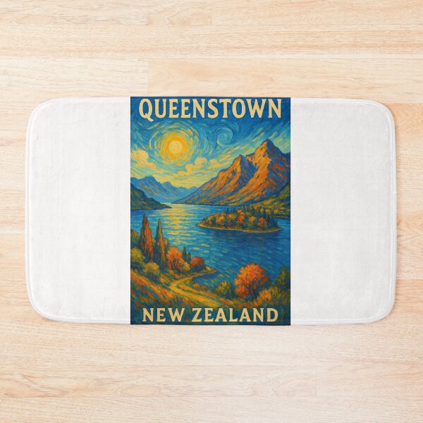 Item preview,  Queenstown, New Zealand with Lake Wakatipu and Sunlit Mountains designed and sold by Places On Earth.