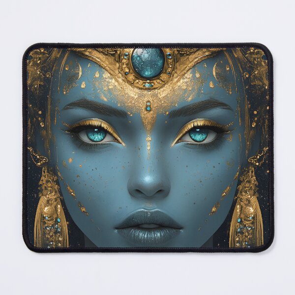 Item preview, Majestic Blue Goddess with Golden Accents in Art designed and sold by Artessie.