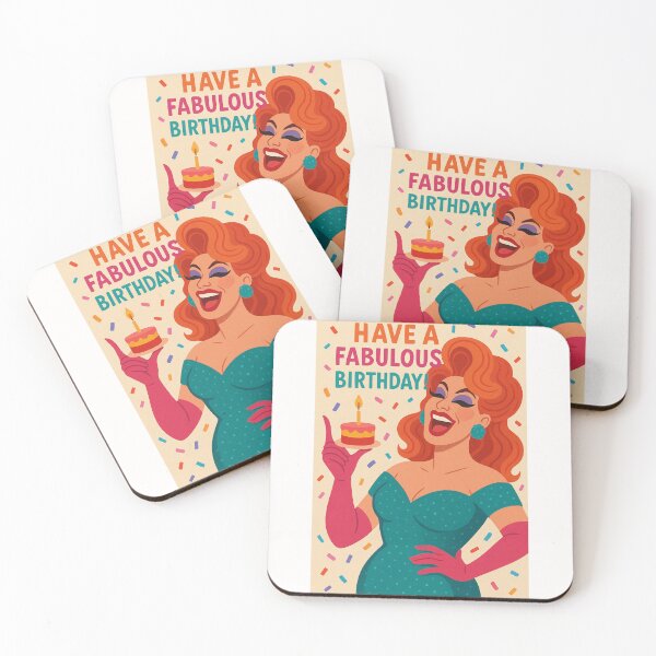 Item preview,  Drag Queen Birthday Card with Sparkles and Rainbow Confetti designed and sold by Places On Earth.