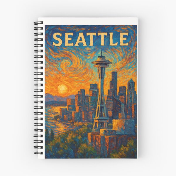 Item preview,  Seattle Skyline at Sunset with Space Needle and Puget Sound designed and sold by Places On Earth.