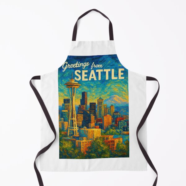 Item preview,  Greetings from Seattle with Space Needle and Mount Rainier designed and sold by Aryabek.