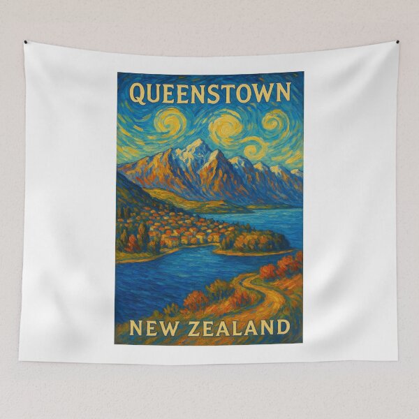 Item preview, Queenstown New Zealand with Lake Wakatipu and The Remarkables designed and sold by Aryabek.