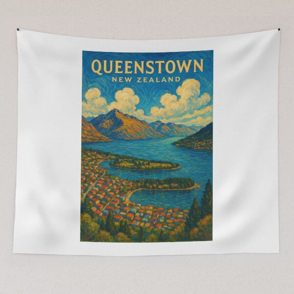 Item preview,  Lake Wakatipu and Queenstown Skyline, New Zealand designed and sold by Aryabek.