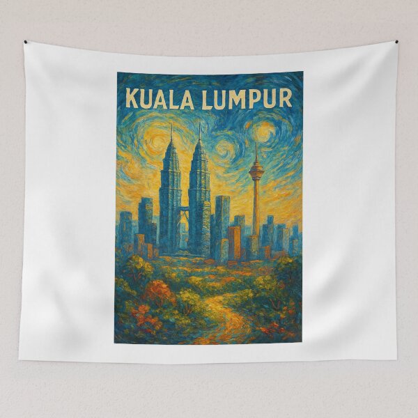 Item preview,  Kuala Lumpur Skyline with Petronas Towers and KL Tower designed and sold by Aryabek.