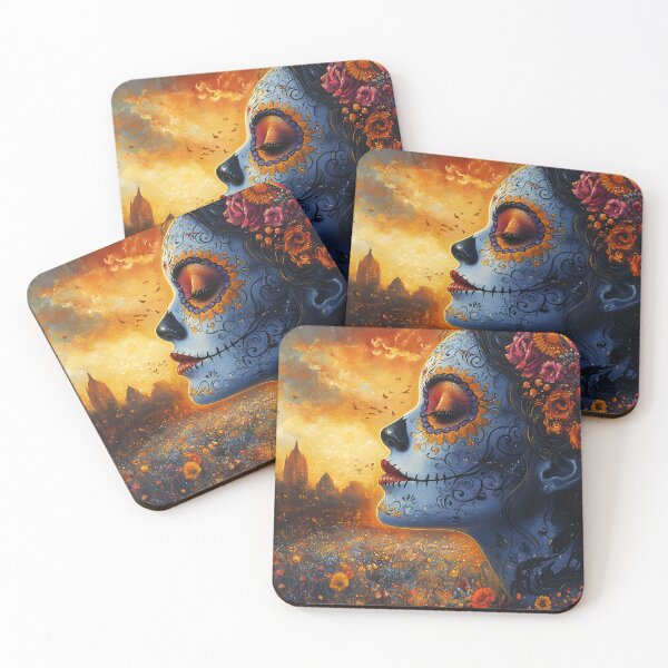 Item preview, Vibrant Day of the Dead Face with Floral Elements designed and sold by Artessie.