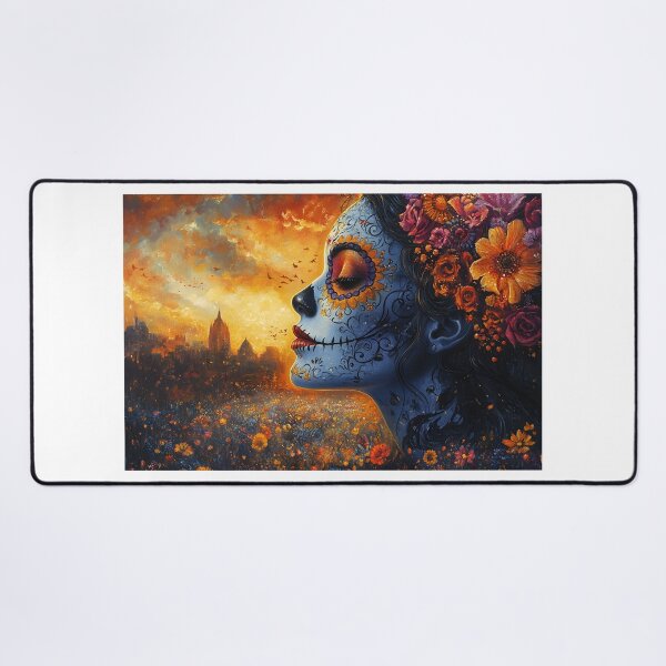 Item preview, Vibrant Day of the Dead Face with Floral Elements designed and sold by Artessie.