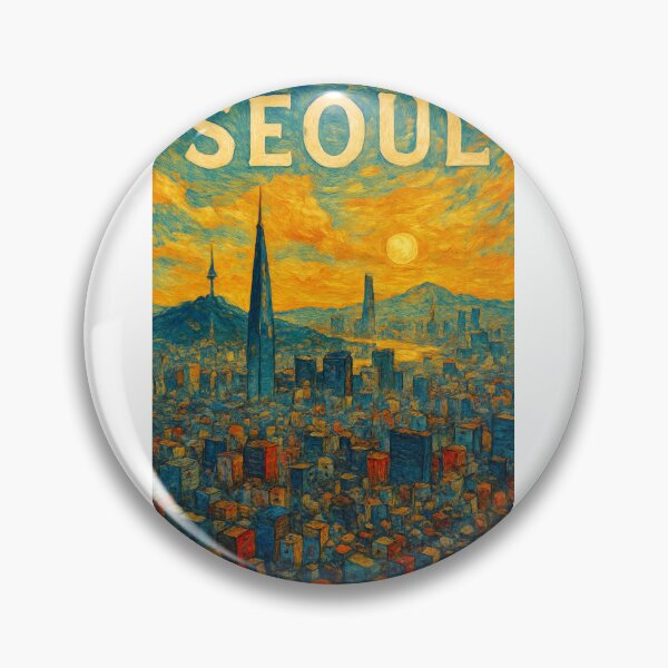 Item preview,  Seoul Skyline at Sunset with Lotte World Tower and Namsan designed and sold by Aryabek.
