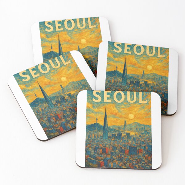 Item preview,  Seoul Skyline at Sunset with Lotte World Tower and Namsan designed and sold by Aryabek.