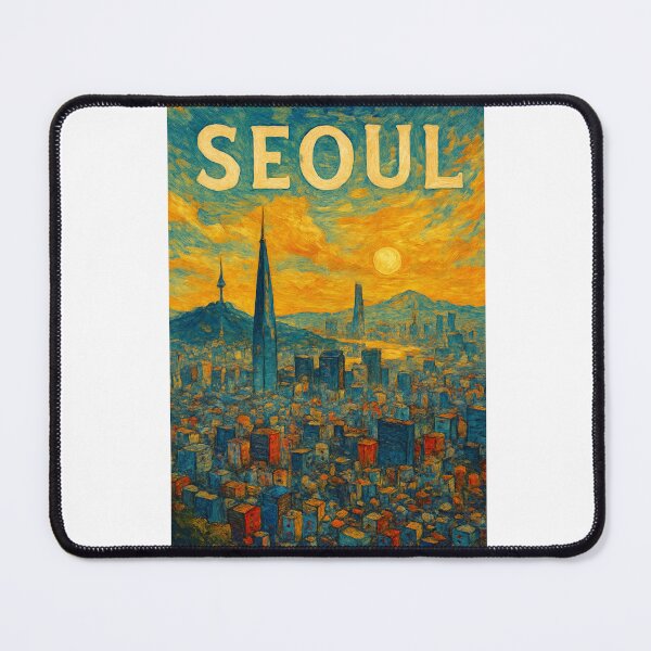 Item preview, Seoul Skyline at Sunset with Lotte World Tower and Namsan designed and sold by Aryabek.