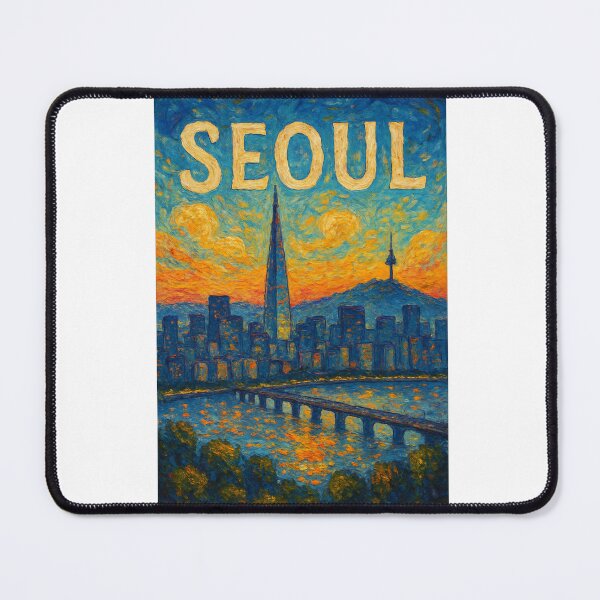 Item preview, Seoul Skyline with Han River and Lotte World Tower at Dusk designed and sold by Aryabek.
